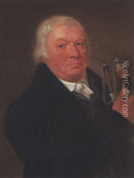 Portrat Eines Herrn Mit Pfeife Oil Painting - Franz Thaddaeus Menteler the Younger