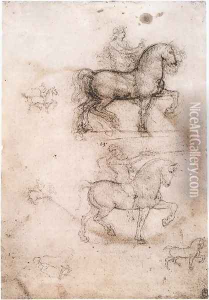 Equestrian monument 1517-18 Oil Painting - Leonardo Da Vinci