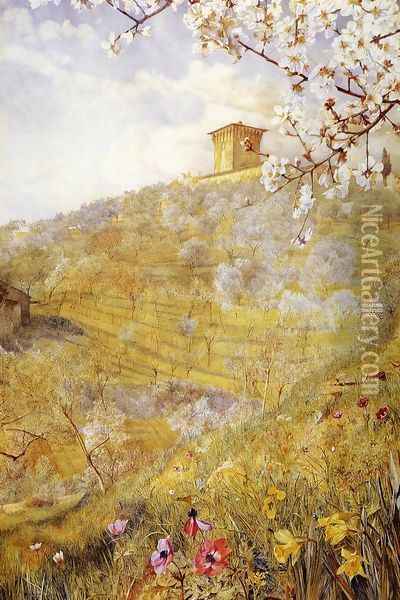 The Villa di Bellosguardo Oil Painting - Henry Roderick Newman