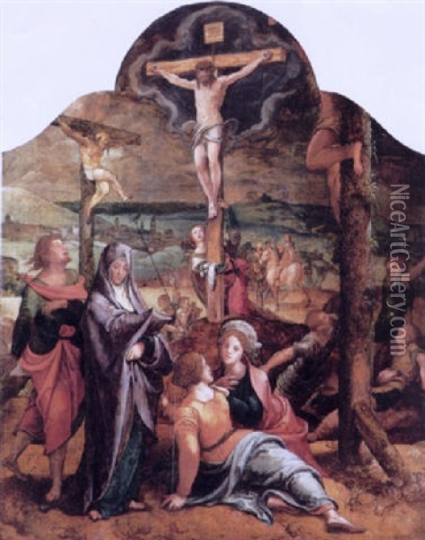 The Crucifixion Oil Painting - Jan Swart Van Groningen