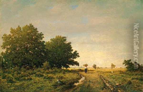 Lisiere De Bois, Plaine De Barabizon, Pres De Fontainebleau Oil Painting - Theodore Rousseau