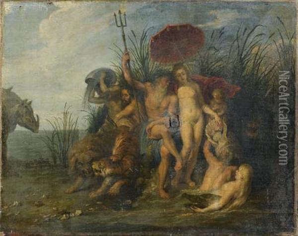 Le Triomphe De Neptune Et Amphitrite Oil Painting - Victor Honore Janssens