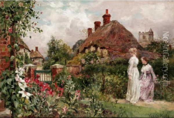 The Flower Garden Oil Painting - Henry John Yeend King