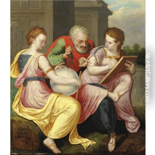 Diligentia, Modus, Regula Oil Painting - Frans Floris the Elder