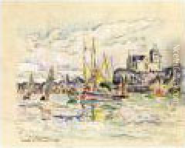 Sables D'olonne, Vue De Port Oil Painting - Paul Signac