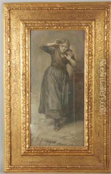Sich Furchtendes Madchen Oil Painting - Franz Von Defregger