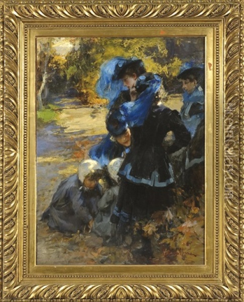 Le Orfanelle Oil Painting - Vittorio Cavalleri