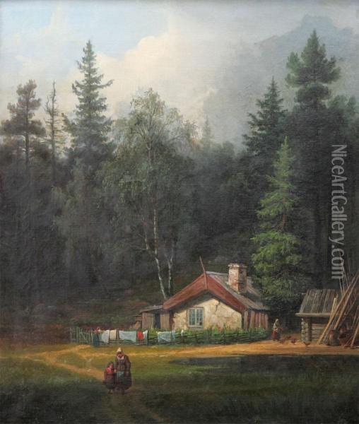 Kulan, Drottningholm Oil Painting - Gustaf-Wilhelm Palm