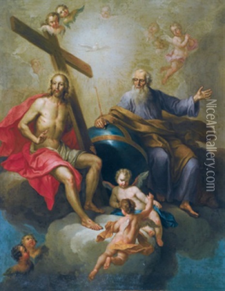 Die Heilige Dreifaltigkeit Oil Painting - Daniel Gran
