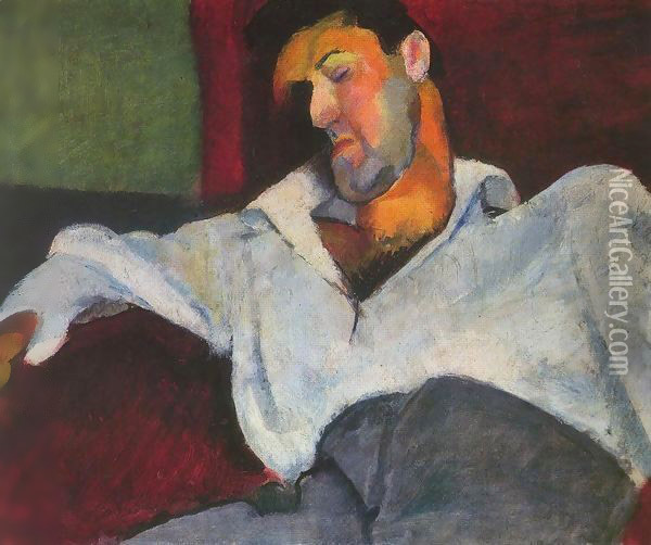 Portrait of Composer Leo Weiner 1911 Oil Painting - Paul Brill