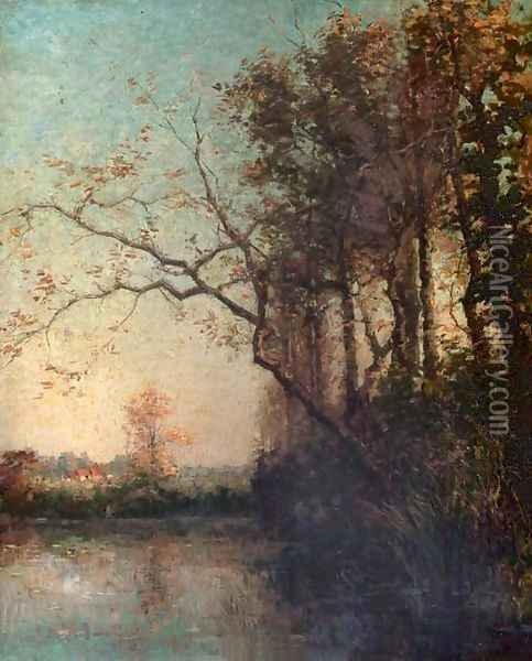 Etang a Tervueren by the lake Oil Painting - Hippolyte Boulenger