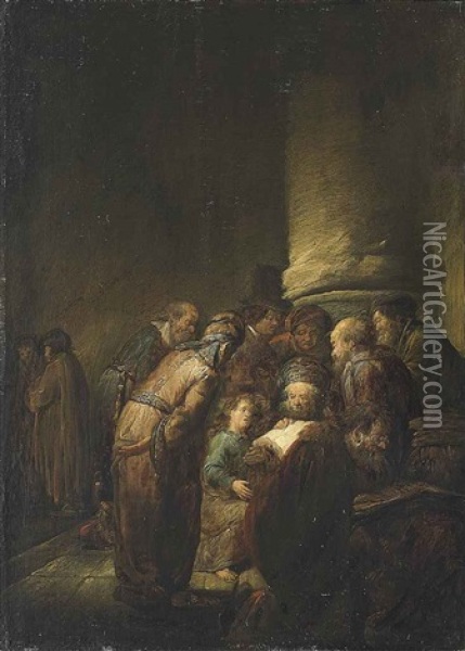 Christ Amongst The Doctors Oil Painting - Benjamin Gerritsz Cuyp