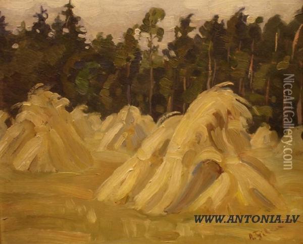 Rya-straw Oil Painting - Alberts Filka