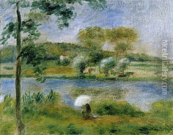 Landscape Banks Of The River Oil Painting - Pierre Auguste Renoir