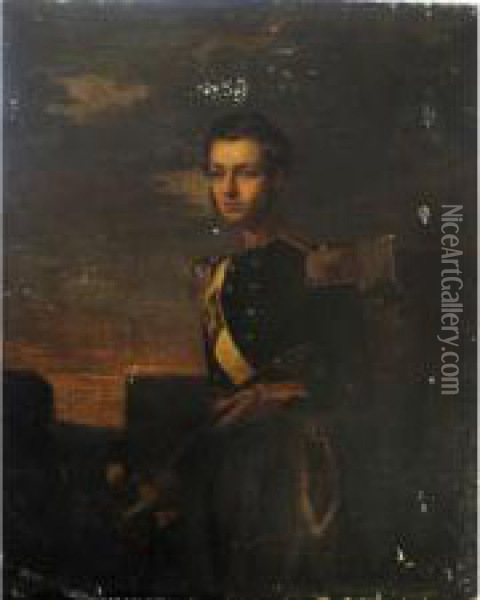 Portrait Of An Officer Oil Painting - John Partridge