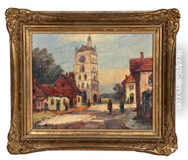 French Village Oil Painting - Dennis Ainsley