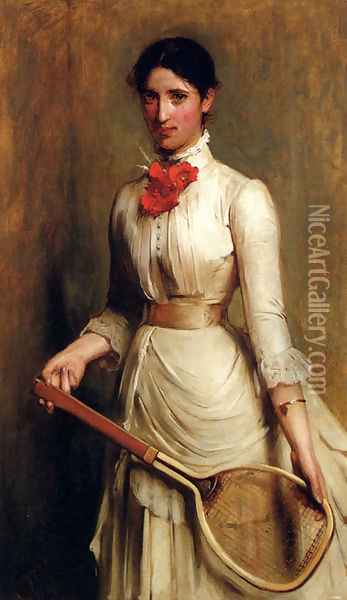 Portrait Of Artist's Sister-In-Law Oil Painting - Arthur Hacker