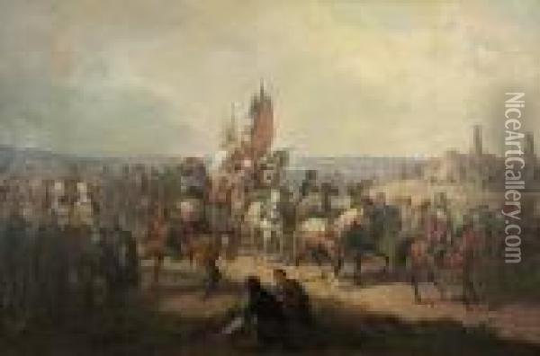 Konwoj Rannych I Niewolnikow Tureckich Po Zwyciestwie (pod Wiedniem) Oil Painting - January Suchodolski