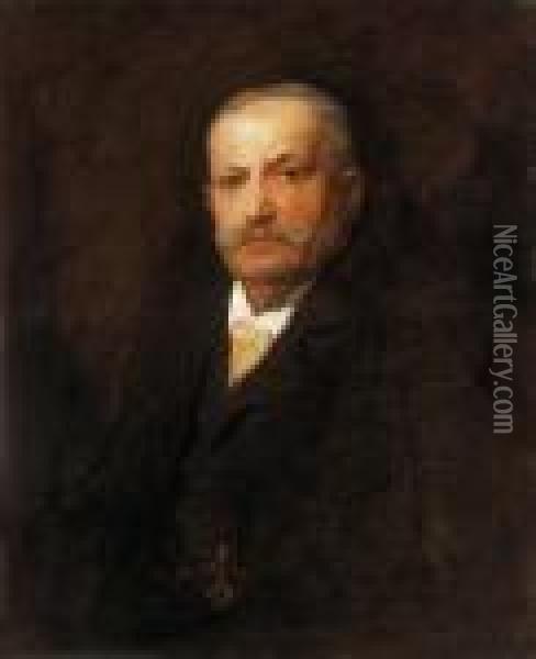 Portrait Of The Painter's Father Oil Painting - Philip Alexius De Laszlo