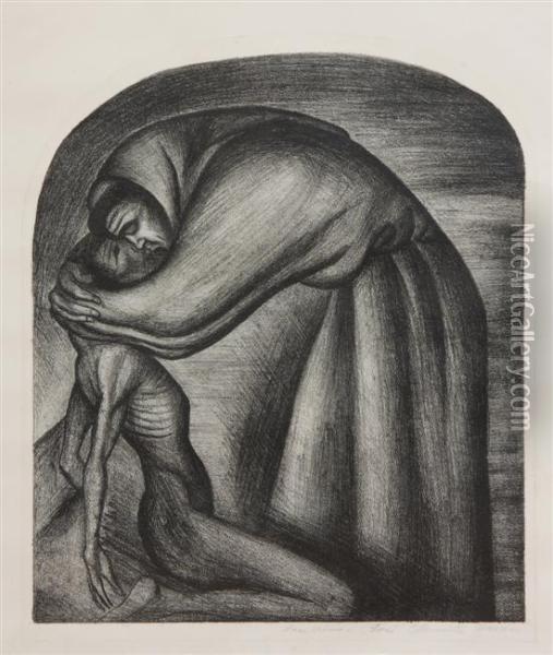 The Franciscan And The Indian Oil Painting - Jose Clemente Orozco