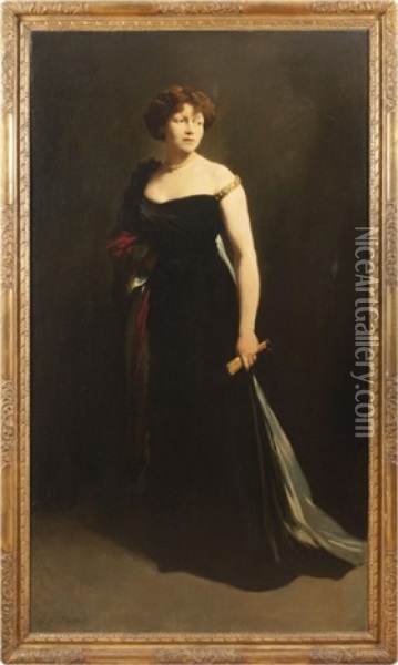 Portrait De Mrs Emile Mond Oil Painting - Glyn Warren Philpot