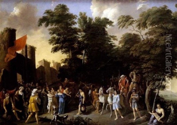 Le Triomphe De David Oil Painting - Johan van Haensbergen