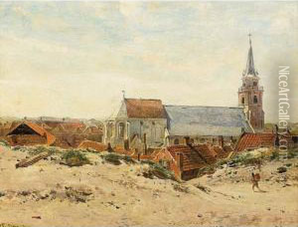 A View Of Scheveningen Oil Painting - Jan Frederik Van Deventer