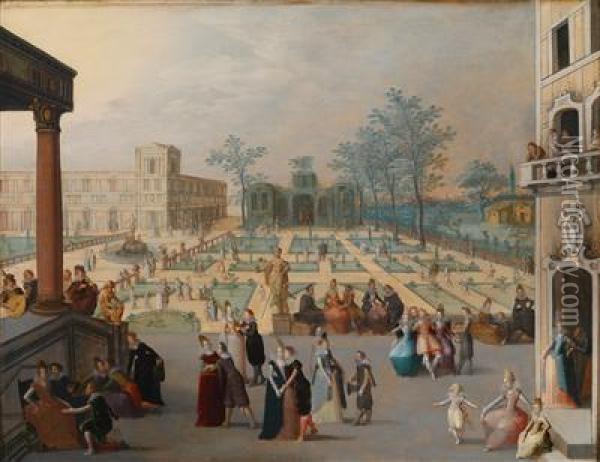 Derliebesgarten Oil Painting - Louis de Caullery