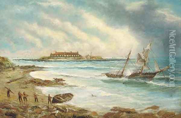 The shipwreck Oil Painting - Bernard Benedict Hemy