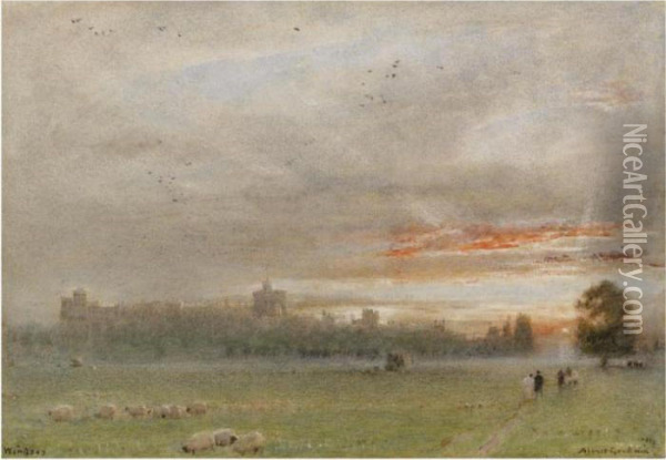 Windsor Castle Oil Painting - Albert Goodwin