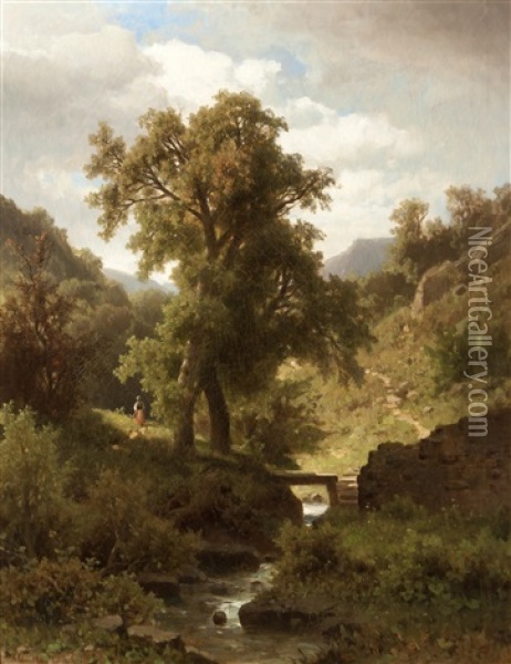 Summer In The Mountains Oil Painting - Adolf Chwala