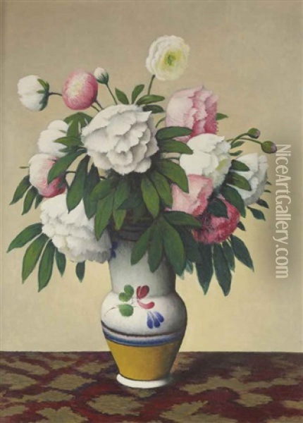 Nature Morte Aux Pivoines Dans Un Vase Oil Painting -  Tobeen