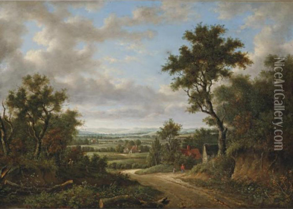 View In Surrey Oil Painting - Patrick, Peter Nasmyth