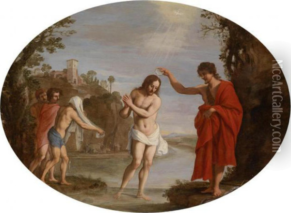 The Baptism Of Christ Oil Painting - Filippo D Angeli