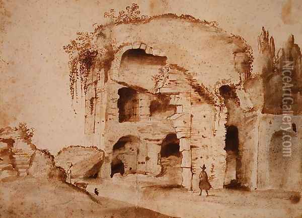 A Ruin on the Palatine Oil Painting - Claude Lorrain (Gellee)