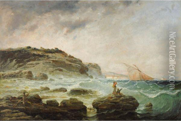 Grosse Mer Aux Environs De Marseille Oil Painting - Jean-Baptiste Olive