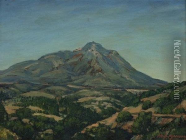 Mountain Landscape Oil Painting - Henry Joseph Breuer