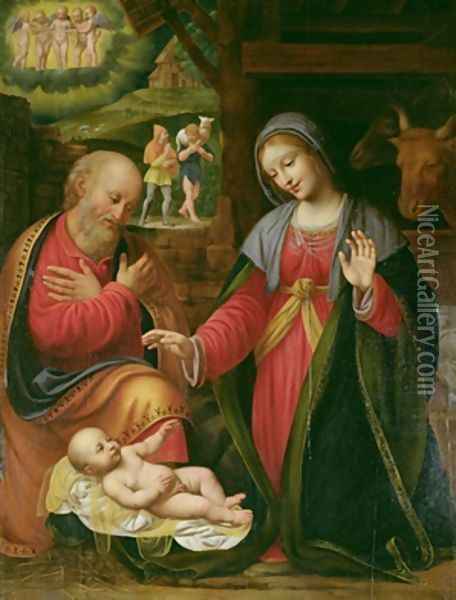 The Nativity after 1525 Oil Painting - Bernardino Luini