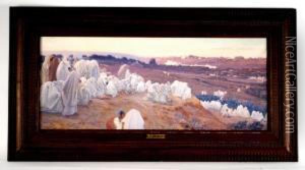 L'attente Du Departdes Aissaouas Pour Tanger Oil Painting - Louis-Auguste Girardot