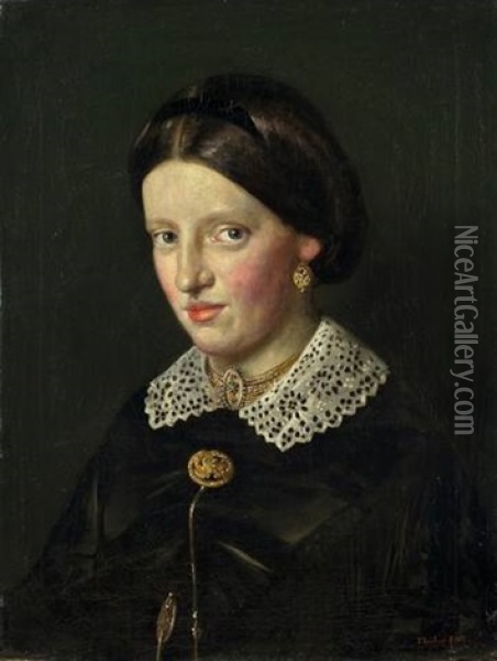 Bildnis Marie Lenbach Oil Painting - Franz Seraph von Lenbach