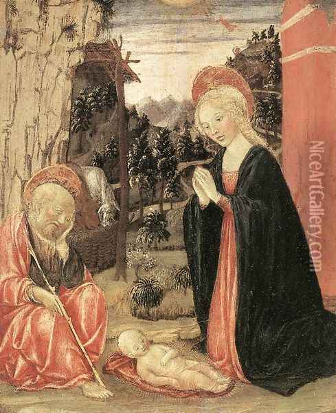 Nativity c. 1465 Oil Painting - Francesco Di Giorgio Martini