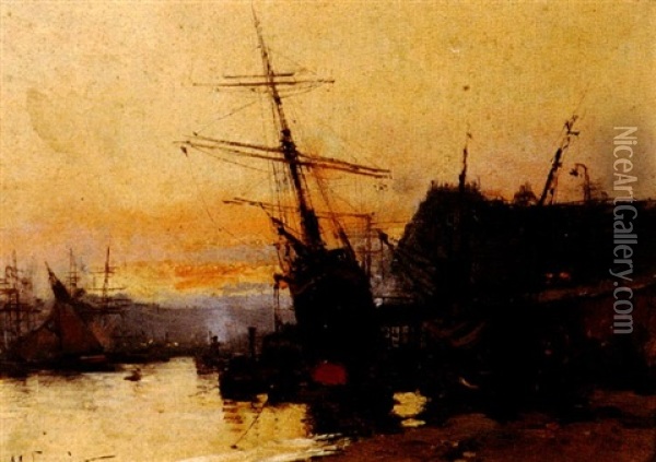 Marine Oil Painting -  Marcel-Lenoir (Jules Oury)