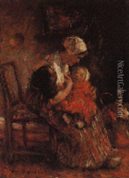 The Dutch Mother Oil Painting - Robert Gemmell Hutchison