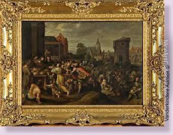 La Multiplication Des Pains Oil Painting - Frans II Francken
