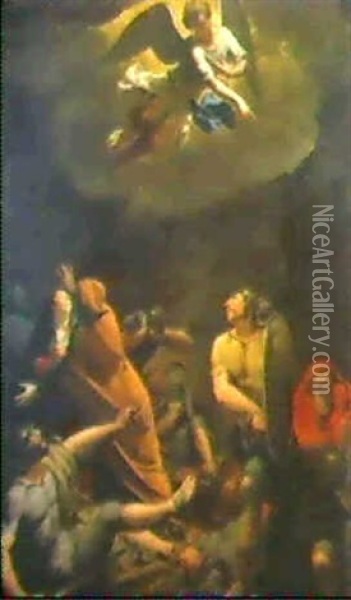 Les Soldats Et Les Saintes Femmes A                         La Resurrection Oil Painting - Karel Dujardin