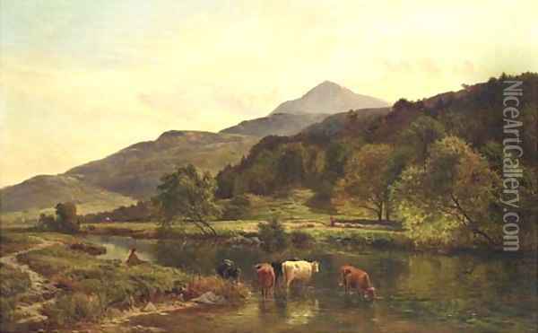 Moel Siabod from Capel Curig, North Wales Oil Painting - Sidney Richard Percy