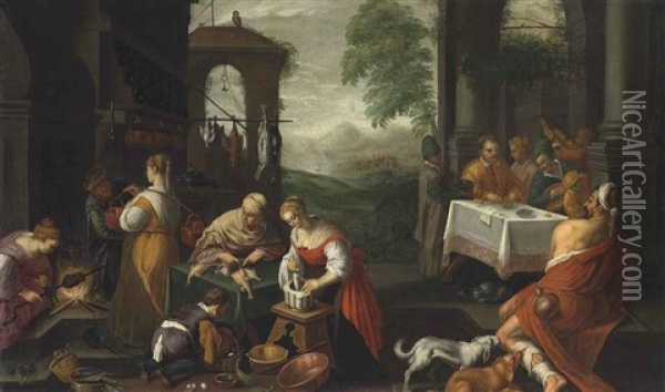 The Rich Man And Lazarus Oil Painting - Jacopo dal Ponte Bassano