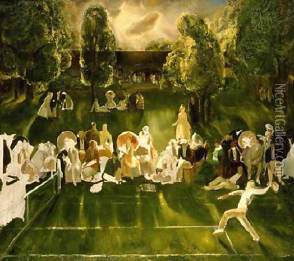 Tennis Tournament Oil Painting - George Wesley Bellows
