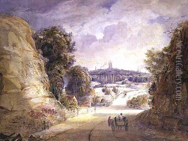 View of Wolverhampton Oil Painting - Thomas Charles Leeson Rowbotham