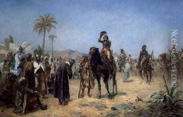 Napoleon Arriving at an Egyptian Oasis Oil Painting - Robert Alexander Hillingford
